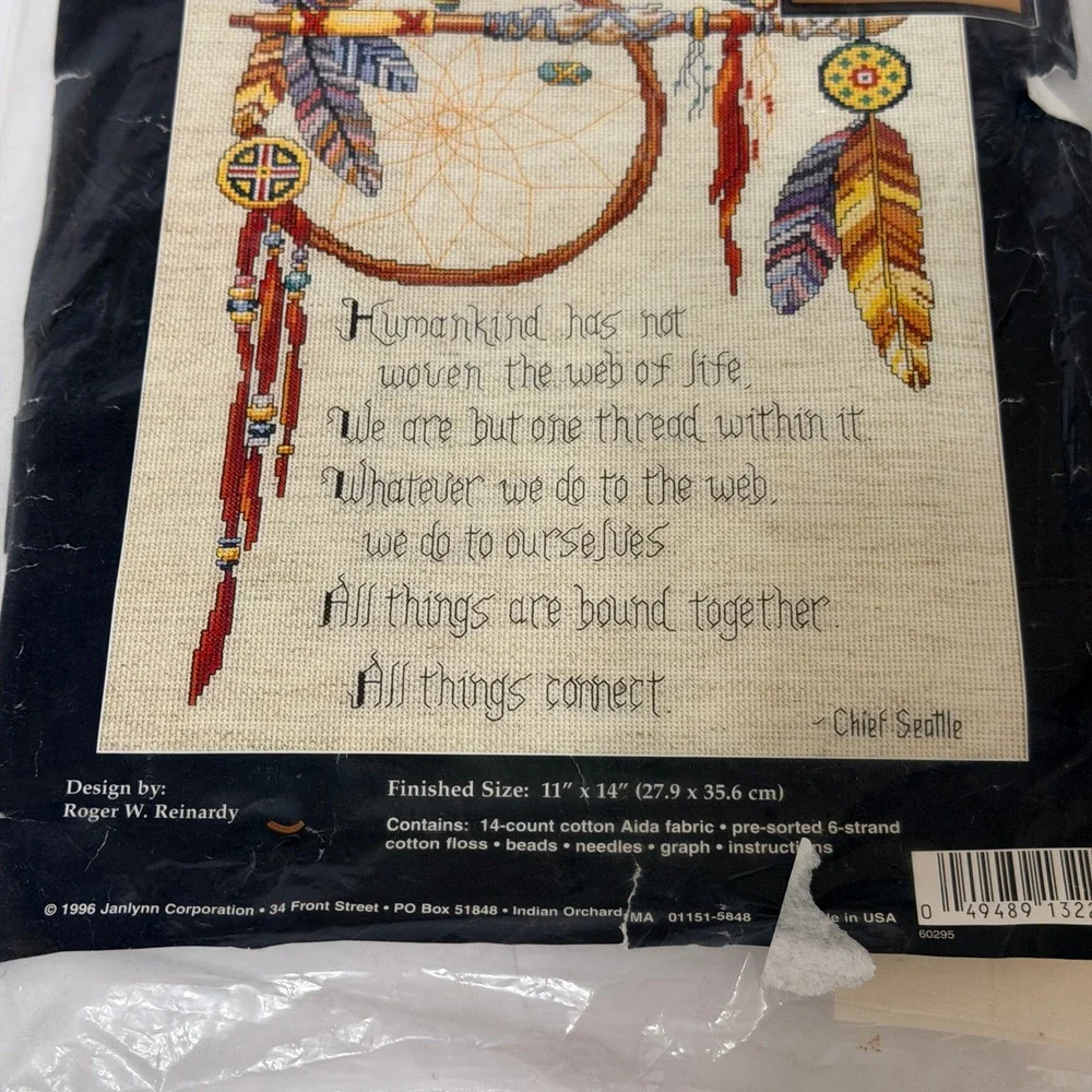 Janlynn Counted Cross Stitch Kits Sleepy Bunnies Birth Sampler & Web of Life 2pk